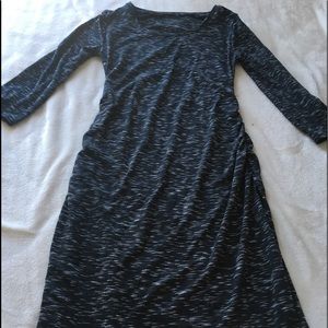Black and grey maternity maxi dress